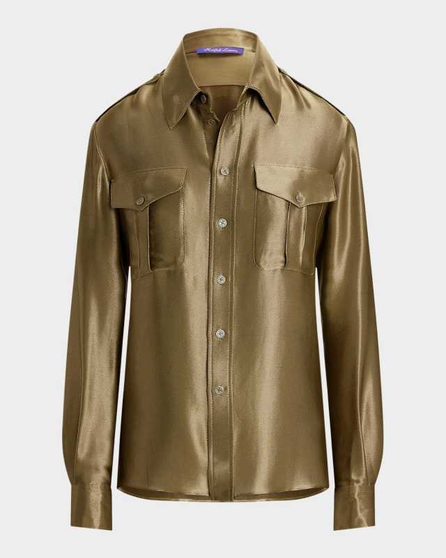 Natalie Metallic Satin Shirt